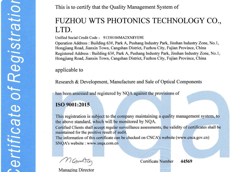 WTS đã chuyển đổi thành công từ ISO 9001:2008 sang ISO 9001:2015.